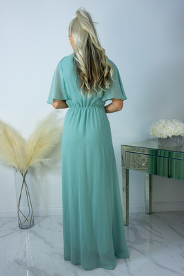 Gloria ābelzaļa izrotāta maksikleita ar krūtīm