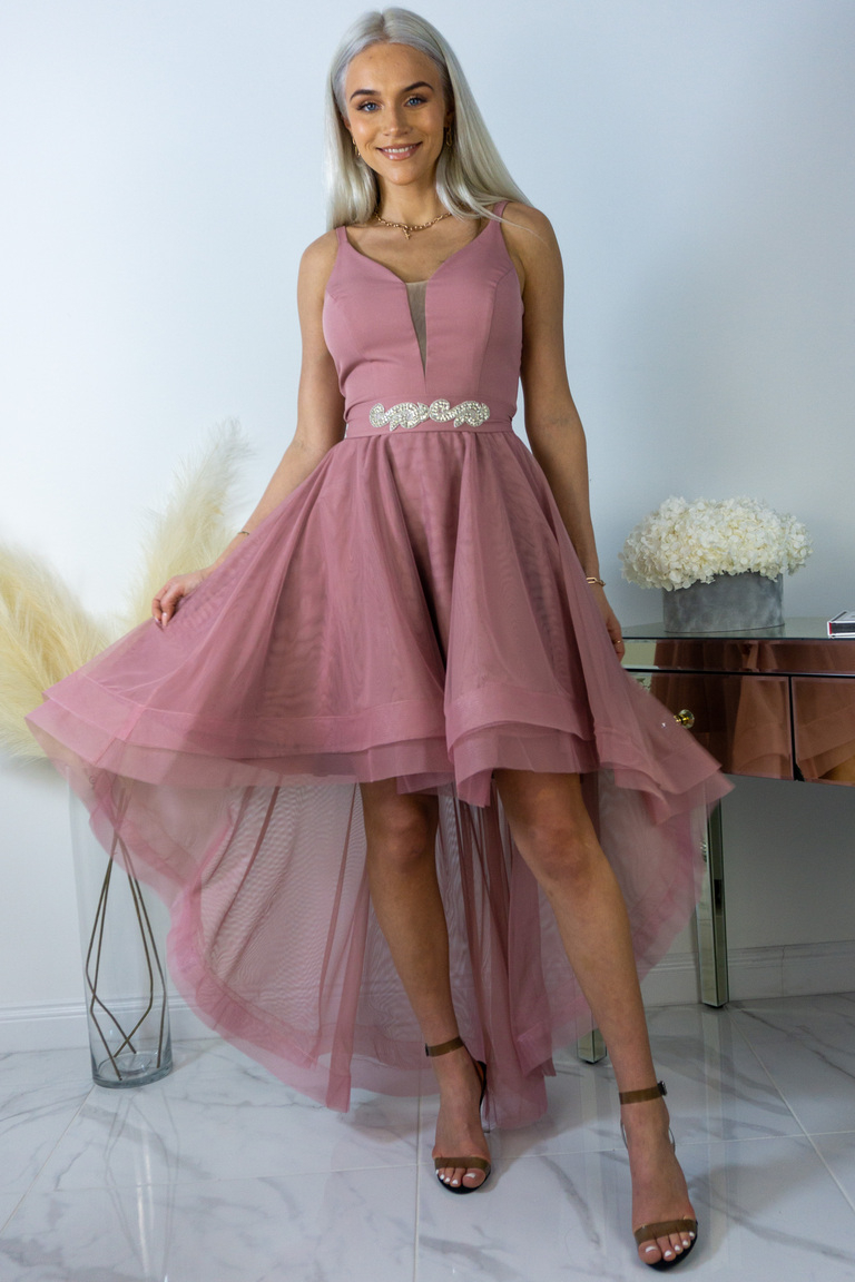 DUSTY PINK ASYMMETRICAL PROM DRESS EDA