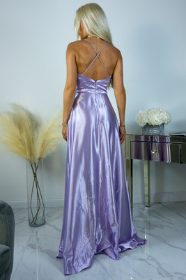 Grezna maxi kleita Simona no lavandas zīda auduma