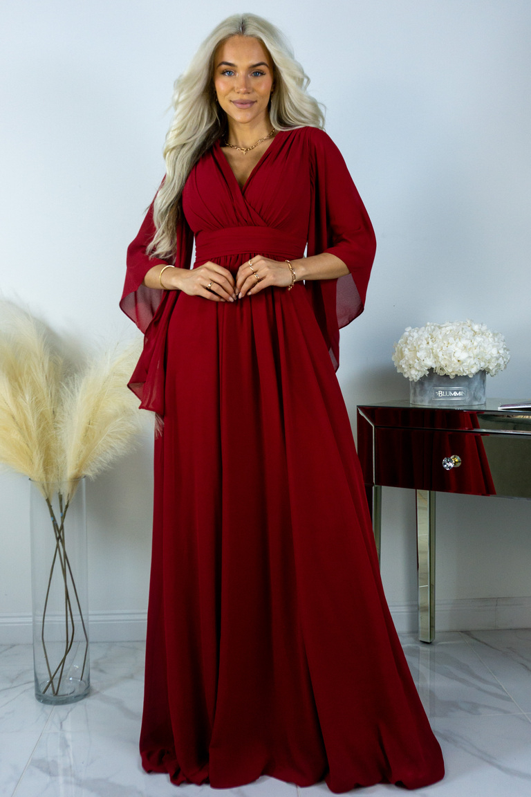 Burgundy red maxi dress Sloane