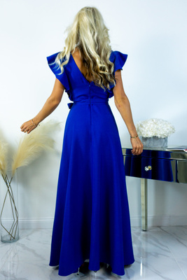 Zila maxi kleita ar tauriņa piedurknēm Cathrine