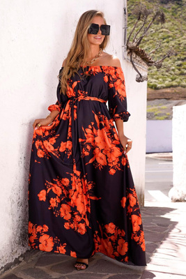 Black floral maxi dress Melody