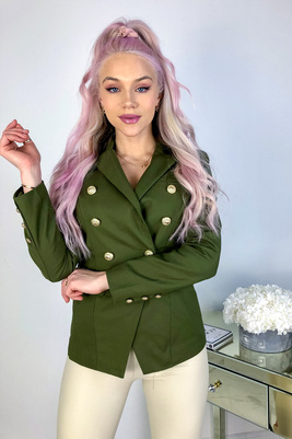 Khaki militārā stila žakete