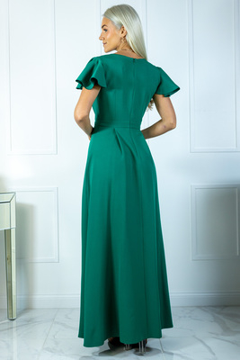 Zaļa maxi kleita ar tauriņa piedurknēm Alīna