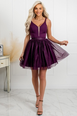 Plūmju violeta izlaiduma kleita Lauren