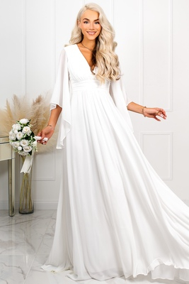 Balta kāzu kleita ar tauriņa piedurknēm Sloane