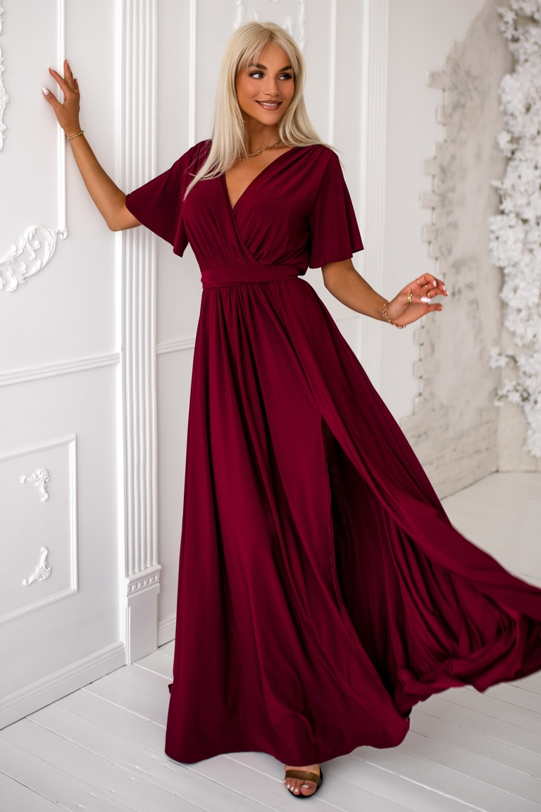 Tumši sarkana maxi kleita Bella