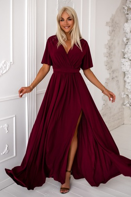 Tumši sarkana maxi kleita Bella