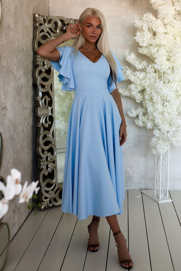 Debeszila midi kleita ar volānu piedurknēm Loreen