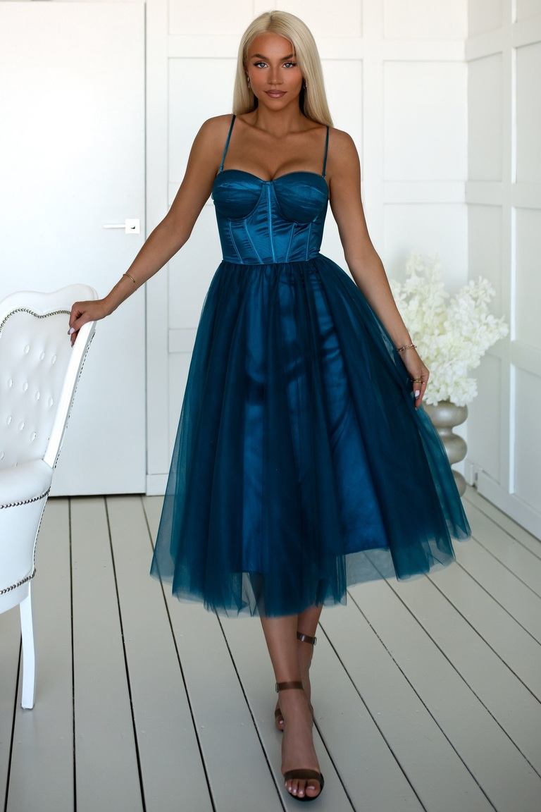 Habiba petrolzila tilla kleita ar korsetes muguru