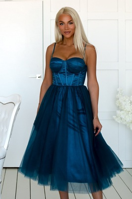 Habiba petrolzila tilla kleita ar korsetes muguru