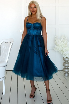 Habiba petrolzila tilla kleita ar korsetes muguru