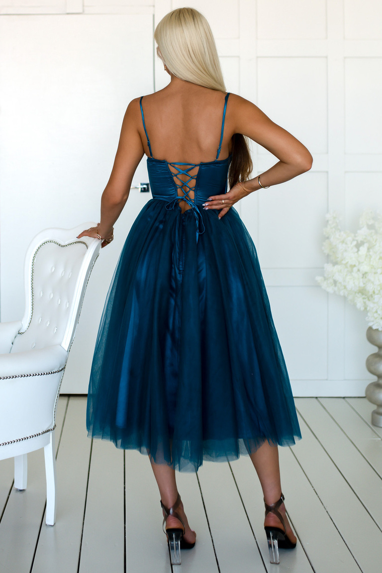 Habiba petrolzila tilla kleita ar korsetes muguru