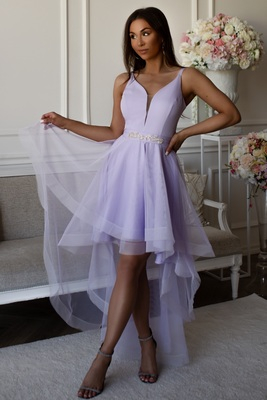 Grezna lavandas asimetriska izlaiduma kleita Eda