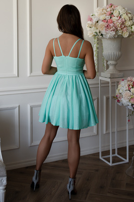 Piparmētru zaļa mirdzoša izlaiduma kleita Valencia mini