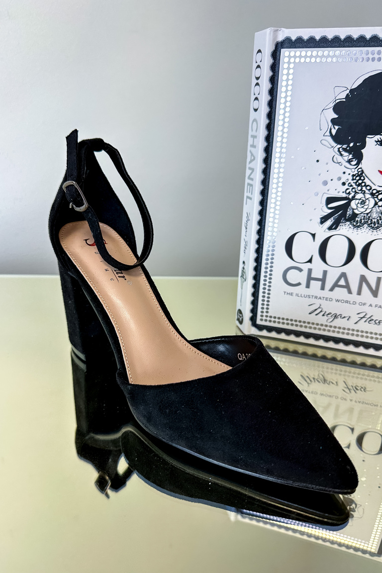 Melnas bloku papēžu kurpes