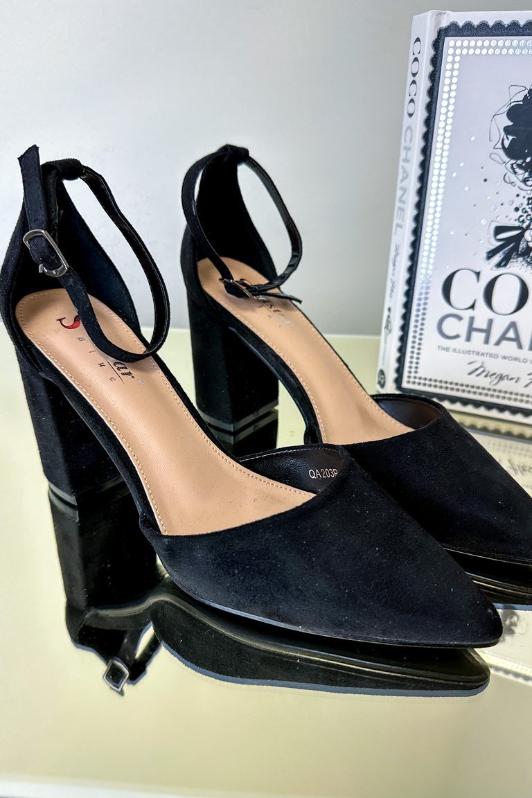 Melnas bloku papēžu kurpes