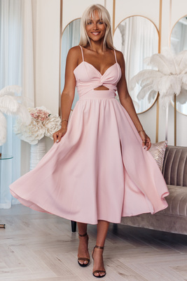 Persiku toņa piegriezuma midi kleita Billur