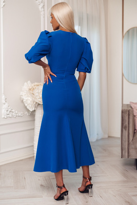 Olīvijas zila midi kleita ar puspiedurknēm