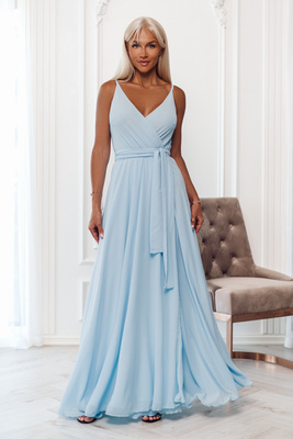 Gaiši zila šifona maksi kleita Milanda