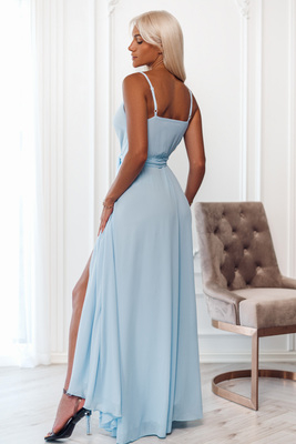 Gaiši zila šifona maksi kleita Milanda