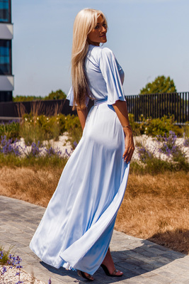 Gaiši zila satīna maxi kleita Semiha