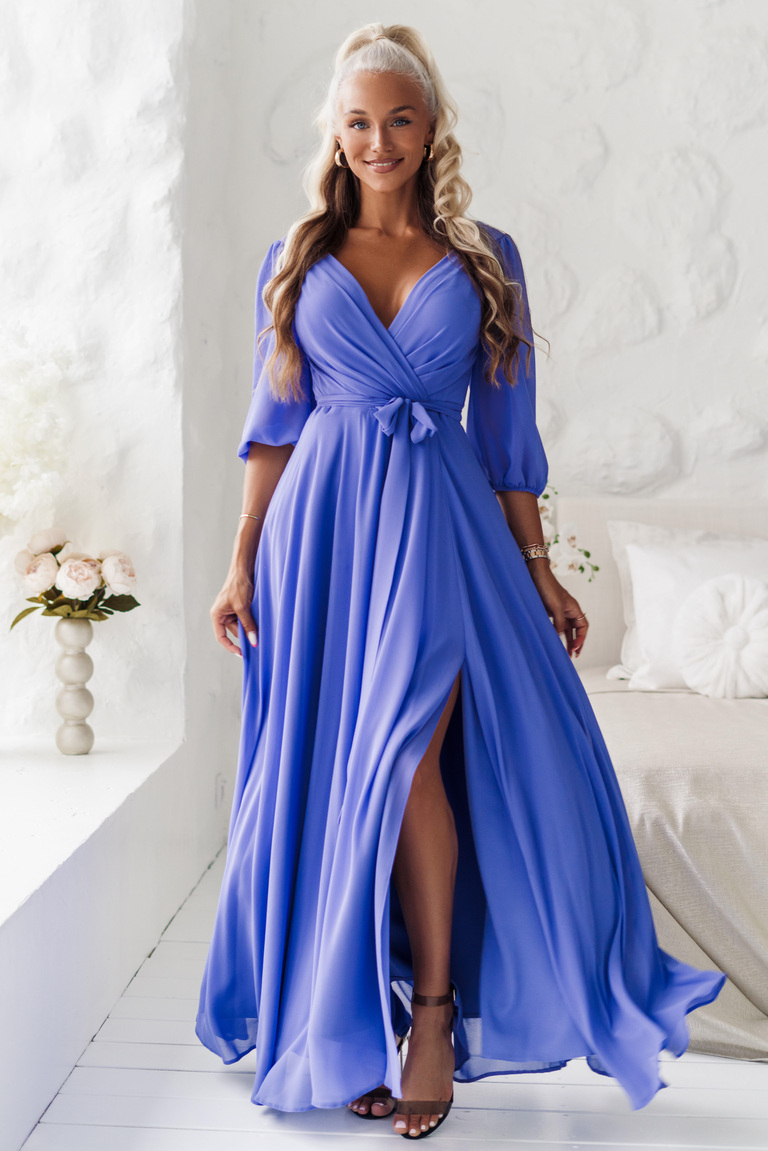 Rebecca maxi kleita ar ceriņiem pilniem svārkiem