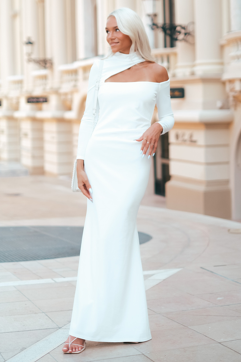 Balta maxi kleita Abbey