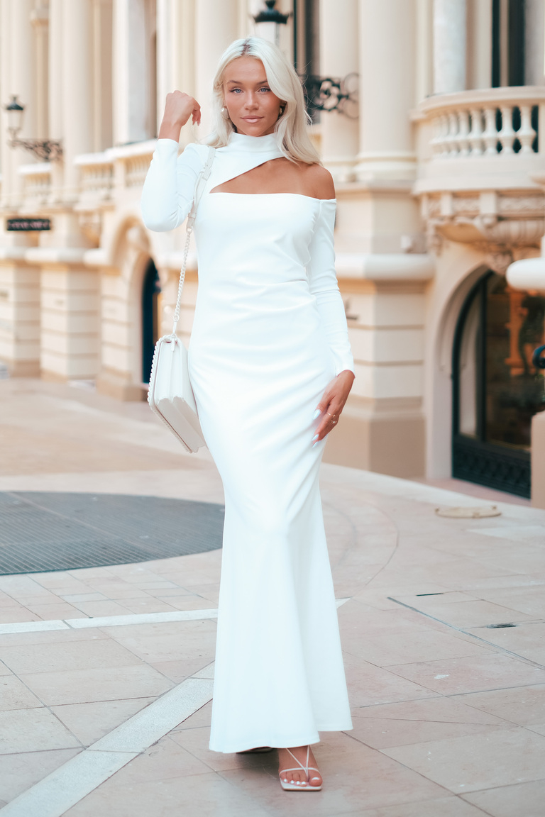 Balta maxi kleita Abbey