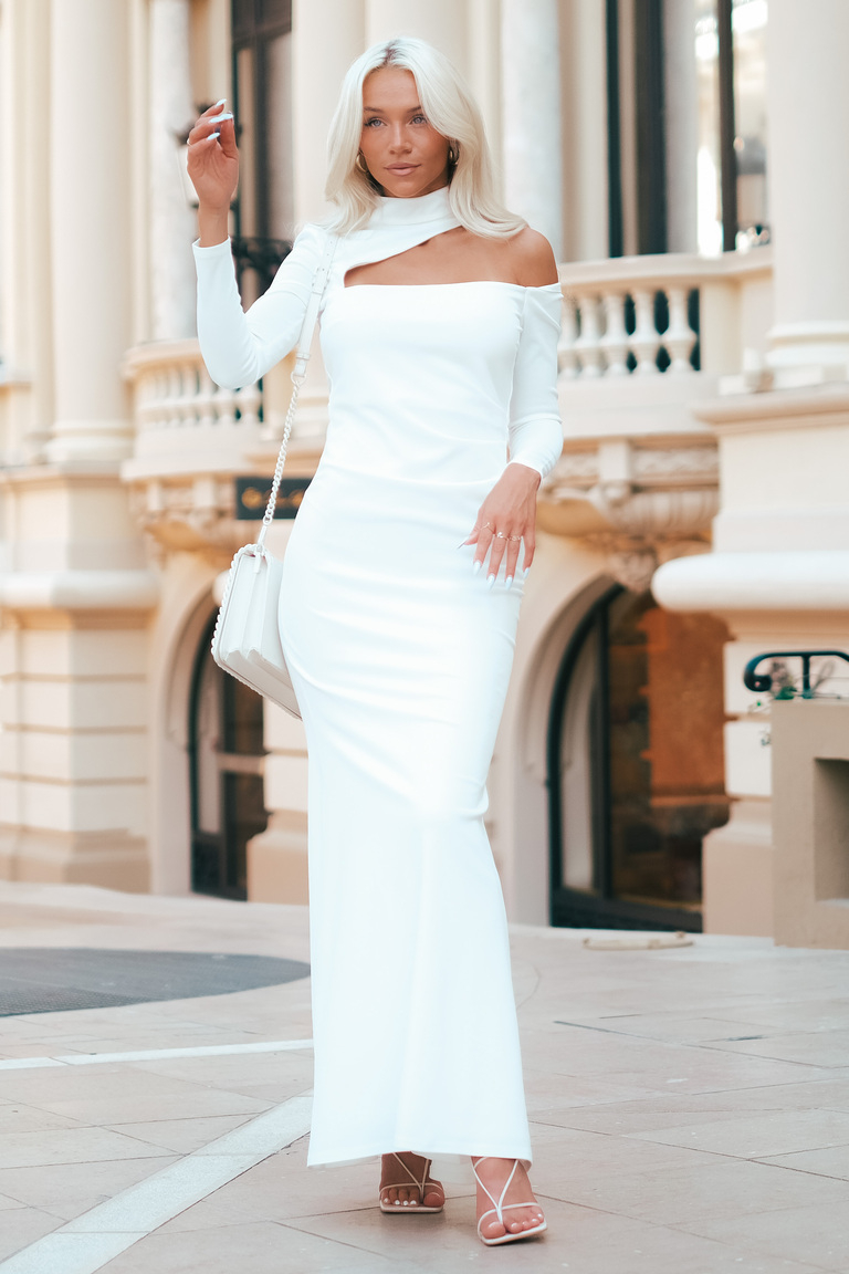 Balta maxi kleita Abbey