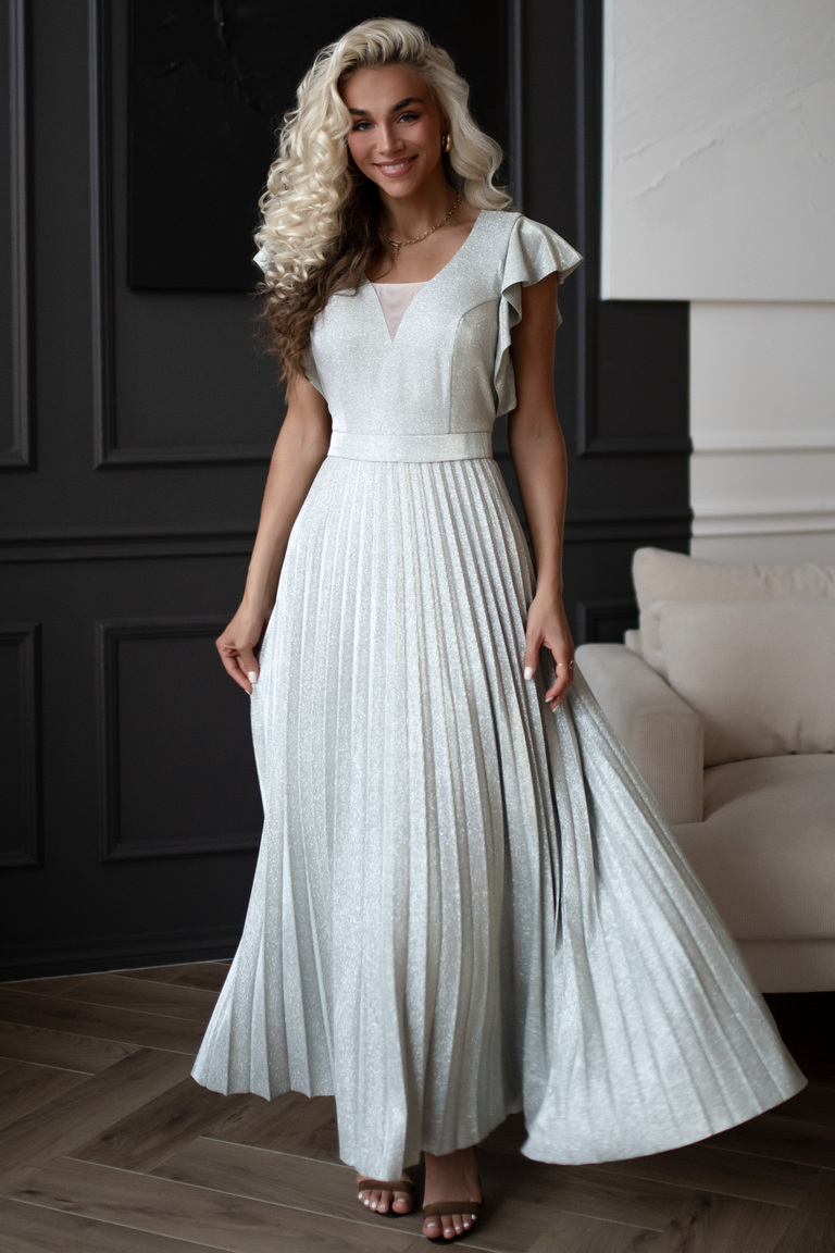 Sudraba mirdzuma maksi kleita Xandra