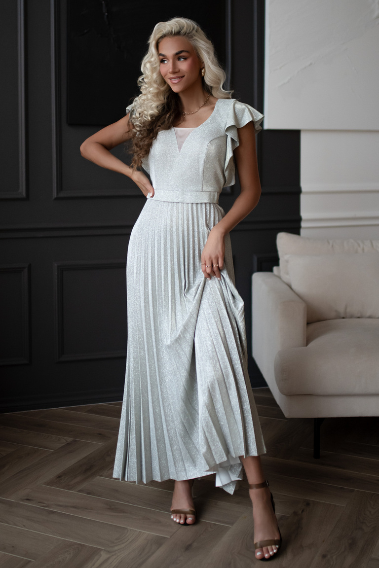 Sudraba mirdzuma maksi kleita Xandra