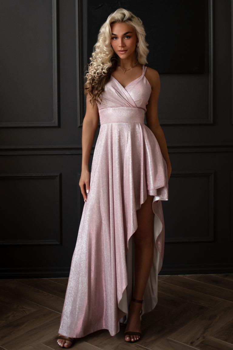 Hameleona rozā asimetriska kleita Marisol