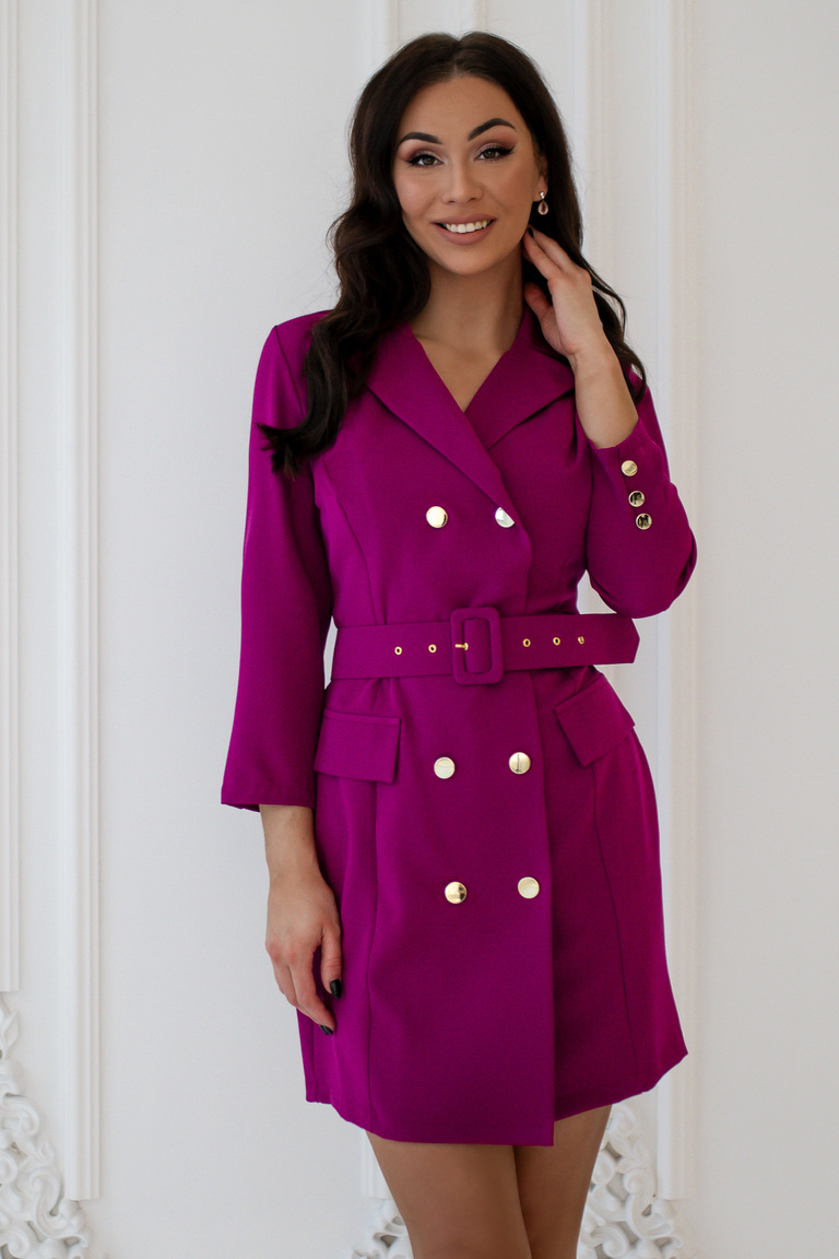 Magenta bleizera kleita ar trīs ceturtdaļas piedurknēm