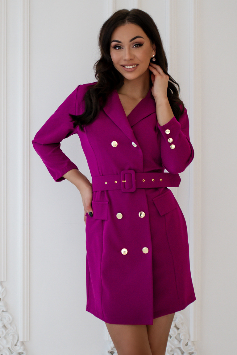 Magenta bleizera kleita ar trīs ceturtdaļas piedurknēm