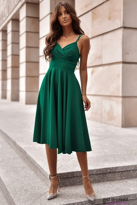 Zaļa izlaiduma kleita ar plānām lencītēm Daisy