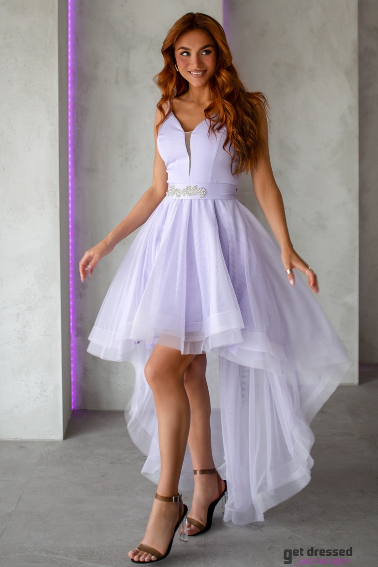 Grezna lavandas asimetriska izlaiduma kleita Eda