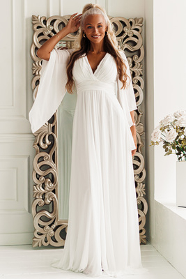 Balta kÄzu kleita ar tauriÅ†a piedurknÄ“m Sloane