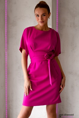 Fuksijas krāsas kimono stila midi kleita