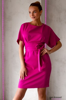 Fuksijas krāsas kimono stila midi kleita