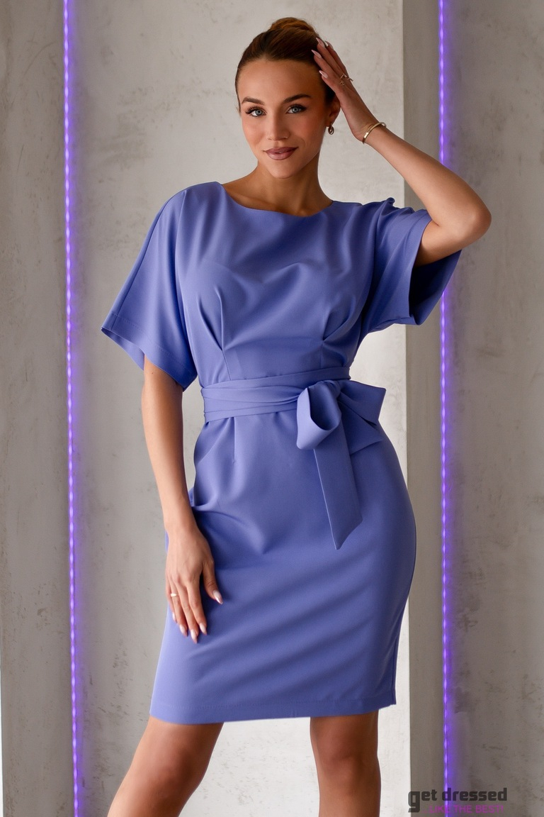 Blāvi violeta kimono stila midi kleita