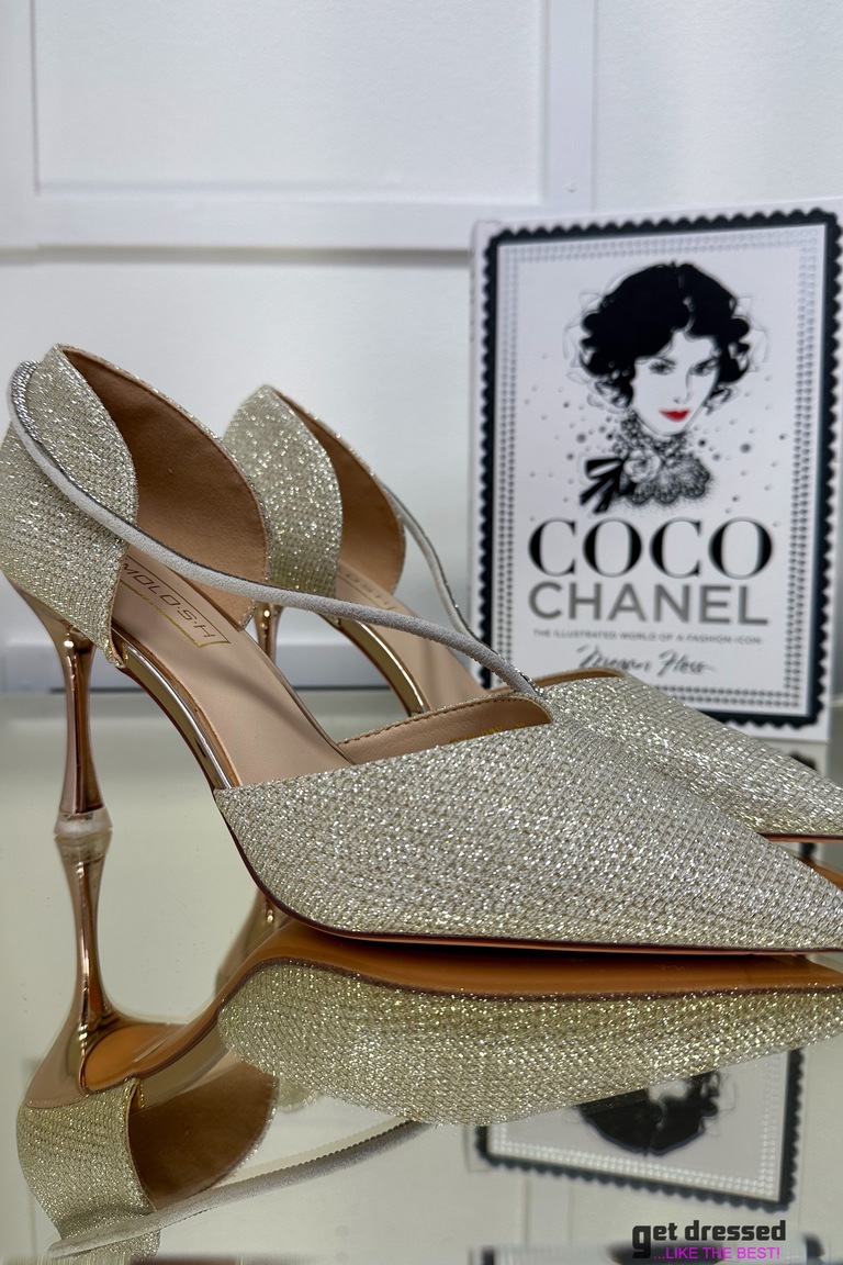 Šampanieša toņa dzirksti apavi