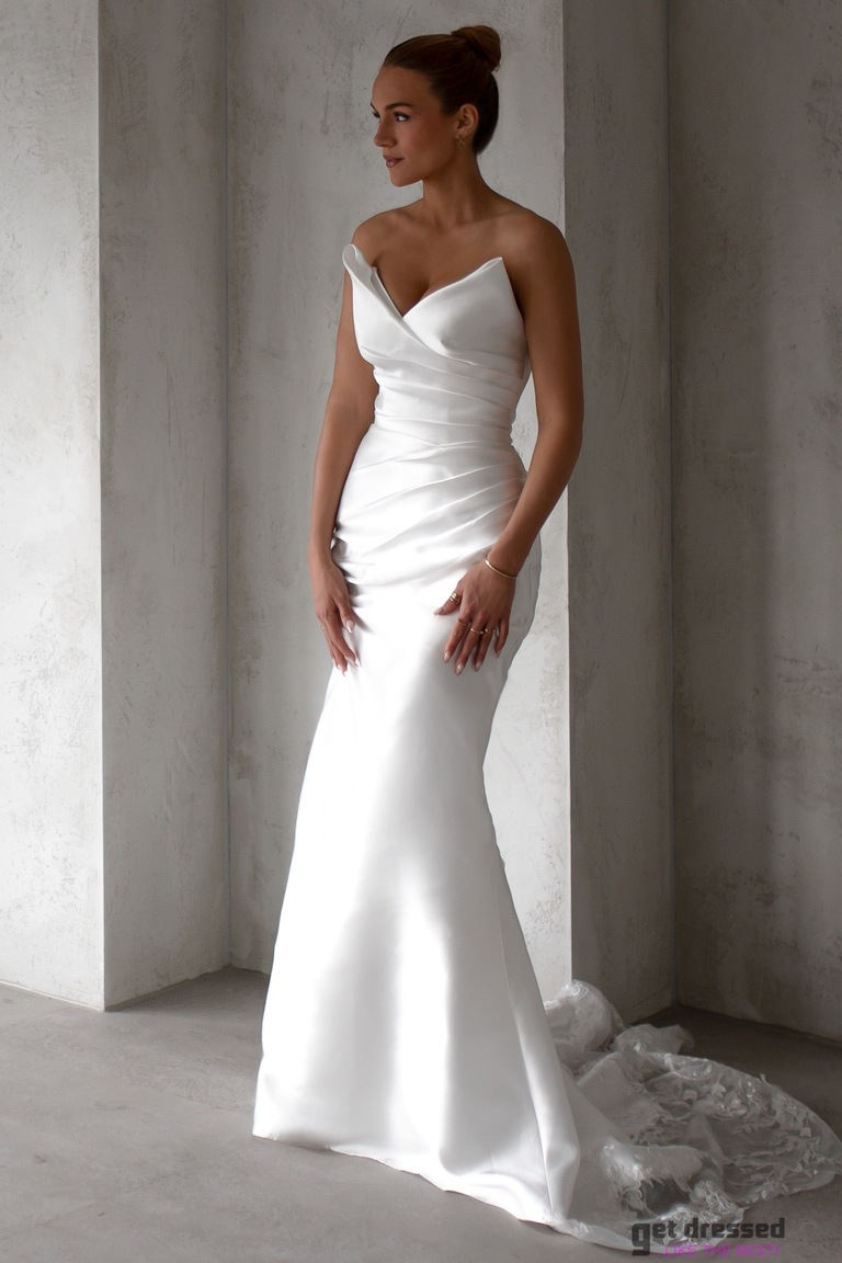 Balta kāzu kleita bez lencītēm Karen