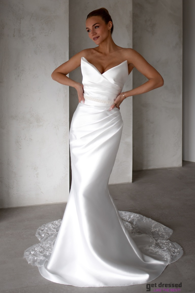 Balta kāzu kleita bez lencītēm Karen