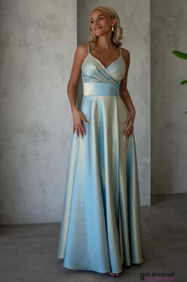 Hameleona Maxi kleita Denise Lux Blue/Champagne