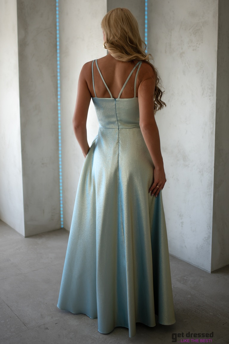 Hameleona Maxi kleita Denise Lux Blue/Champagne