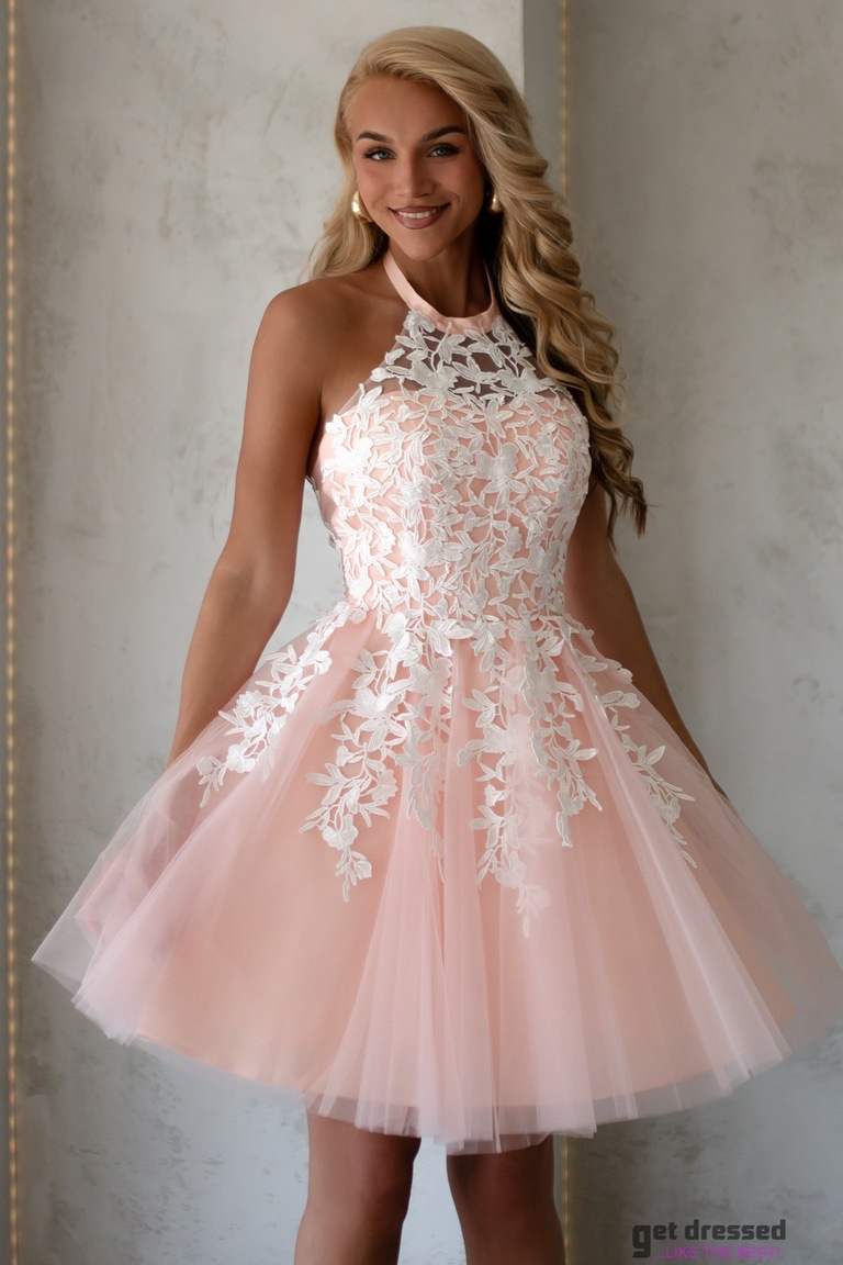 Addison mini tilla kleita ar persiku tamborēšanas detaļām