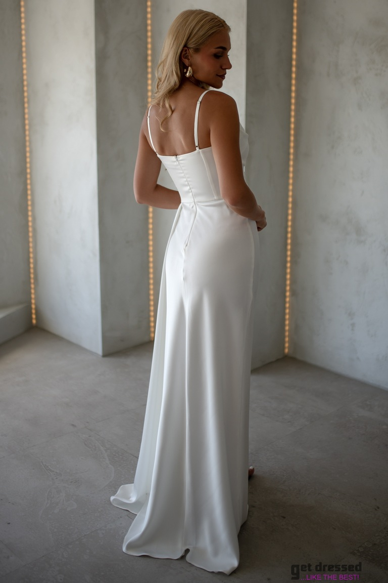 Balta satīna Maxi kleita Dorothea