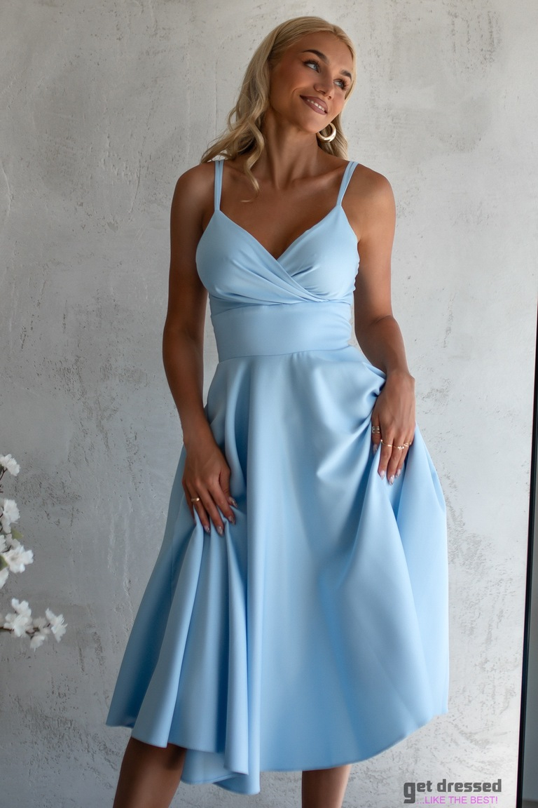 Gaiši zila izlaiduma kleita ar plānām lencītēm Daisy