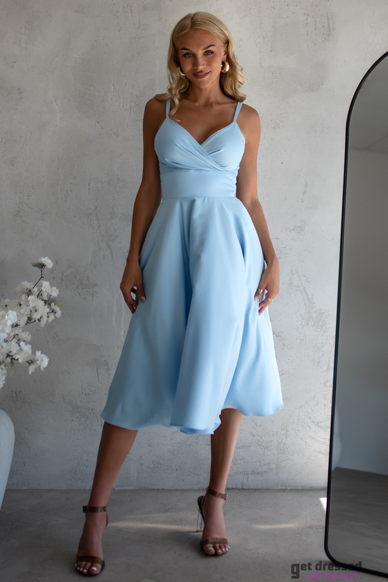 Gaiši zila izlaiduma kleita ar plānām lencītēm Daisy